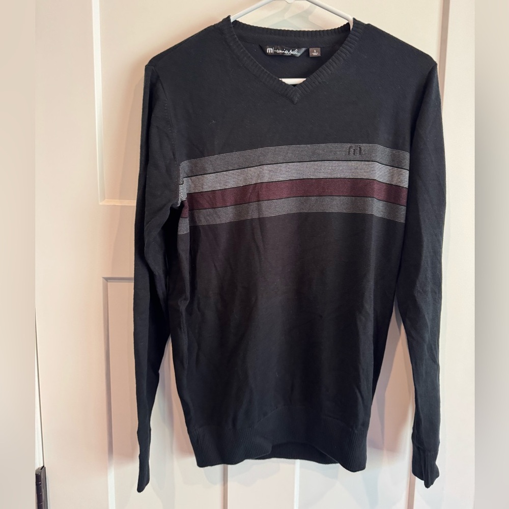 Travis Mathew Charcoal Knit V-neck sweater